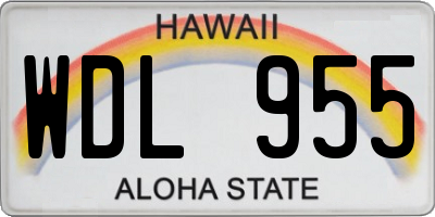 HI license plate WDL955