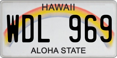 HI license plate WDL969