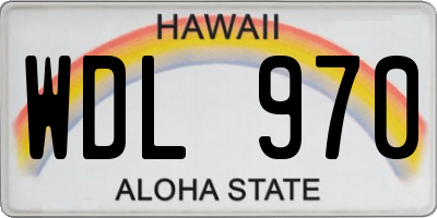 HI license plate WDL970