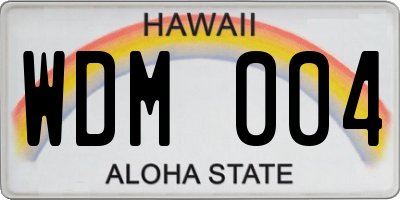 HI license plate WDM004