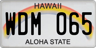 HI license plate WDM065