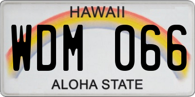 HI license plate WDM066