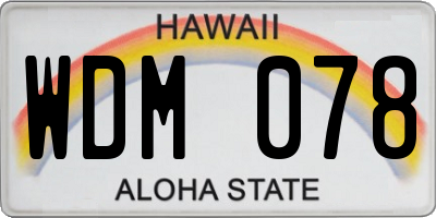 HI license plate WDM078