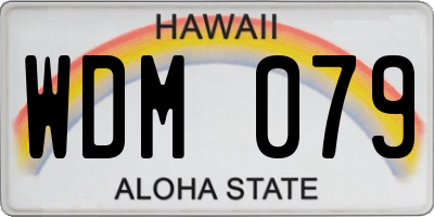 HI license plate WDM079