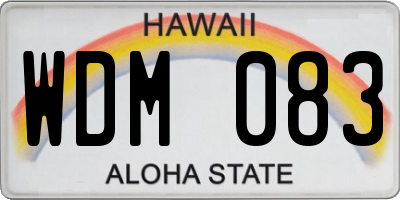 HI license plate WDM083