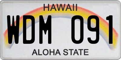 HI license plate WDM091