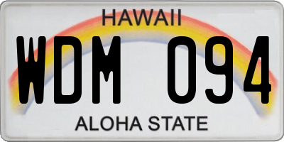 HI license plate WDM094