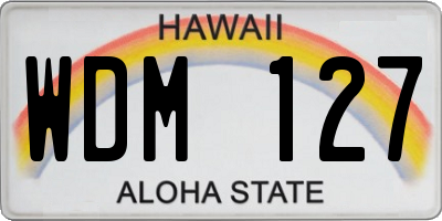 HI license plate WDM127