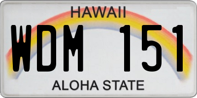 HI license plate WDM151