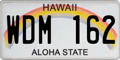 HI license plate WDM162