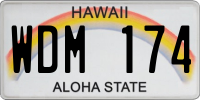 HI license plate WDM174