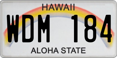 HI license plate WDM184