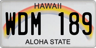 HI license plate WDM189