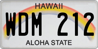 HI license plate WDM212