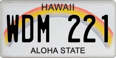 HI license plate WDM221