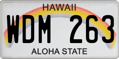 HI license plate WDM263