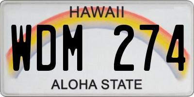 HI license plate WDM274