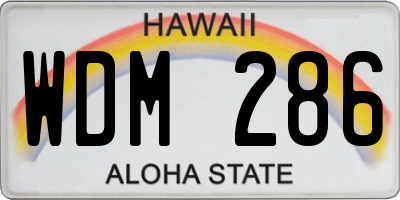 HI license plate WDM286