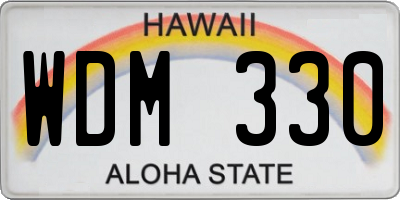 HI license plate WDM330
