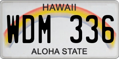 HI license plate WDM336