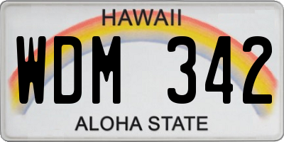 HI license plate WDM342