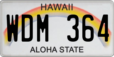 HI license plate WDM364