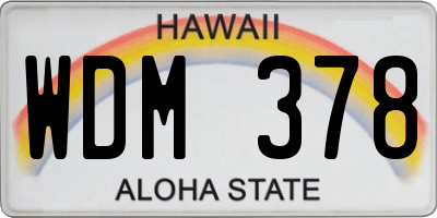 HI license plate WDM378