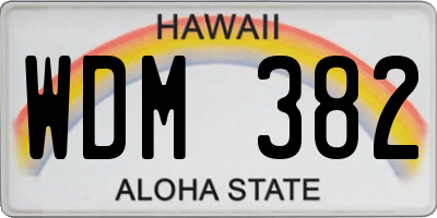 HI license plate WDM382