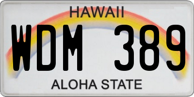 HI license plate WDM389