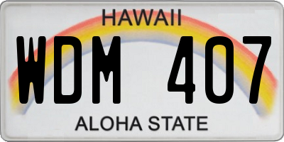 HI license plate WDM407