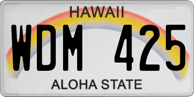 HI license plate WDM425