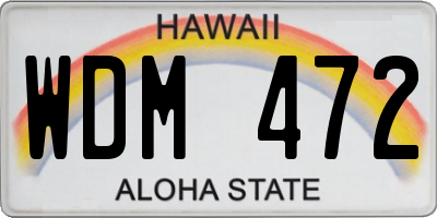 HI license plate WDM472
