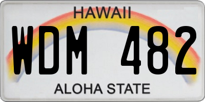 HI license plate WDM482