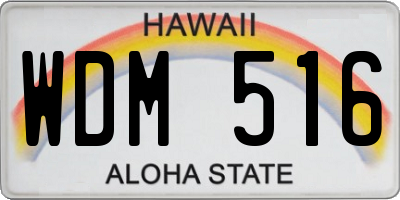 HI license plate WDM516