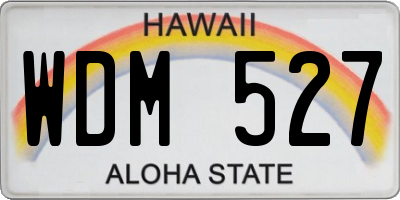 HI license plate WDM527