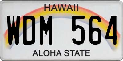 HI license plate WDM564