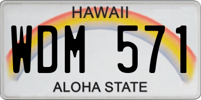 HI license plate WDM571