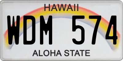HI license plate WDM574