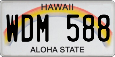 HI license plate WDM588