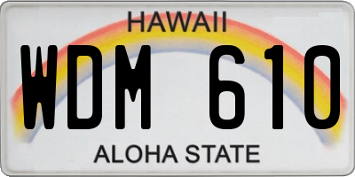 HI license plate WDM610