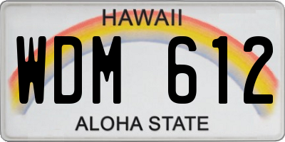 HI license plate WDM612