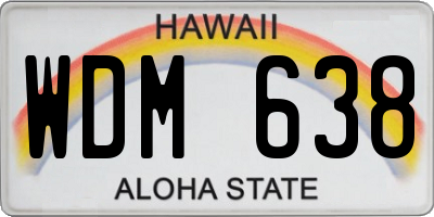 HI license plate WDM638