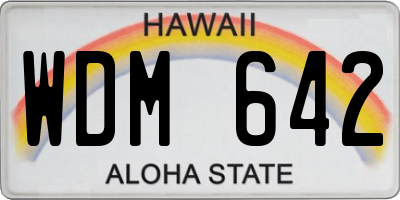 HI license plate WDM642