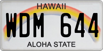 HI license plate WDM644