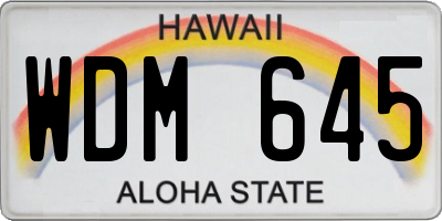 HI license plate WDM645
