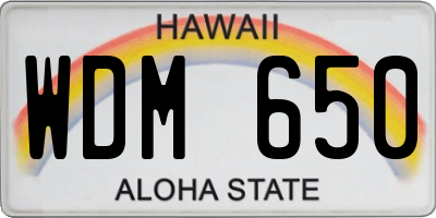 HI license plate WDM650