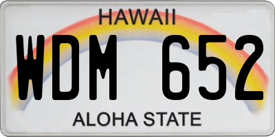 HI license plate WDM652