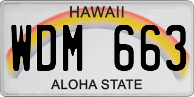 HI license plate WDM663