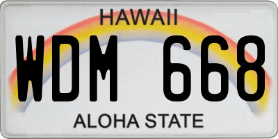 HI license plate WDM668