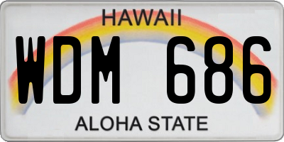 HI license plate WDM686